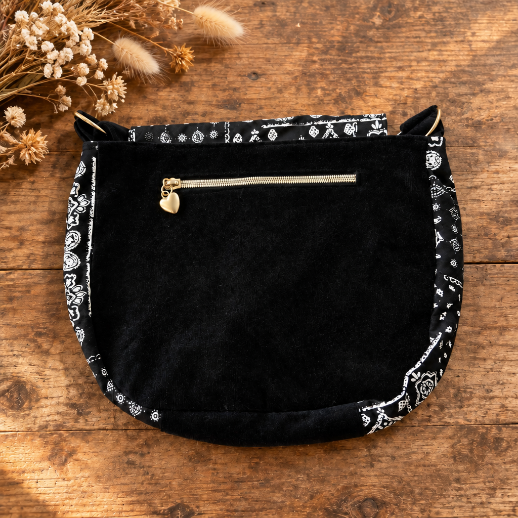 Sac besace artisanale velours