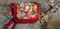 Sac besace artisanale velours côtelé rouge