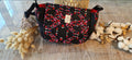 Besace tissu japonais • Motif baies & fleurs • Fait main